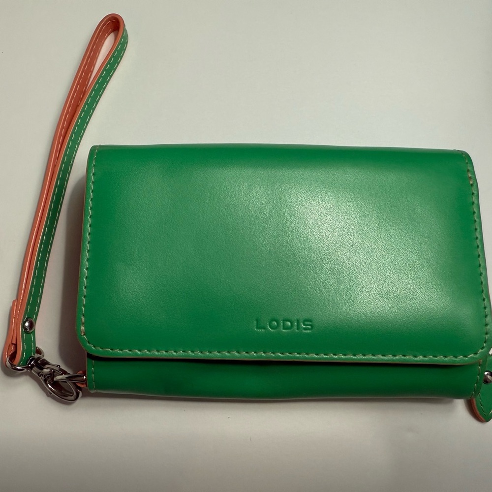 Lodis Pink & Green Audrey Bea Wristlet